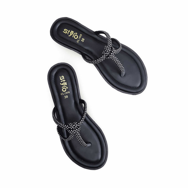 Black Casual Chappal CL1938