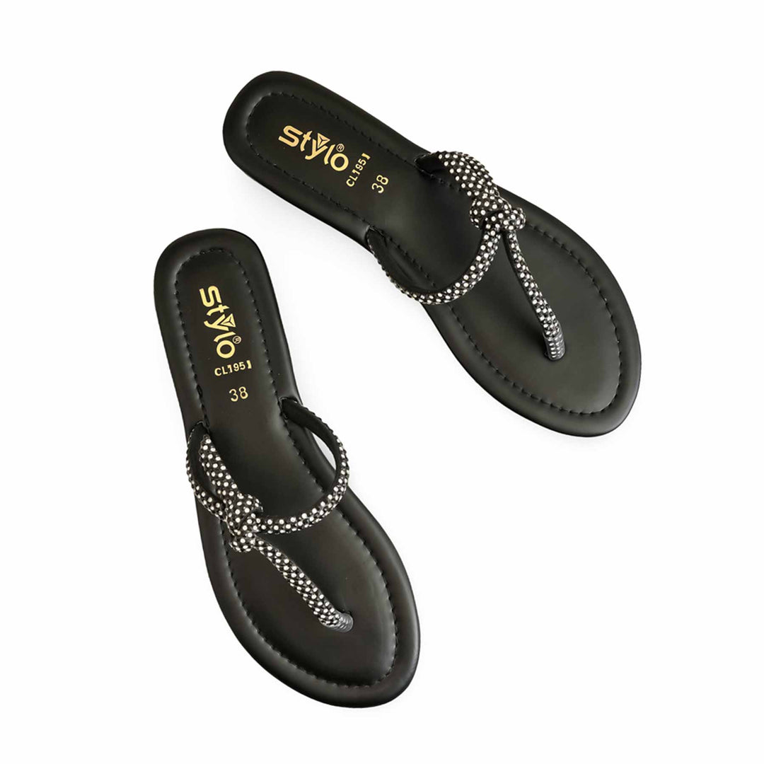 Black Casual Chappal CL1951