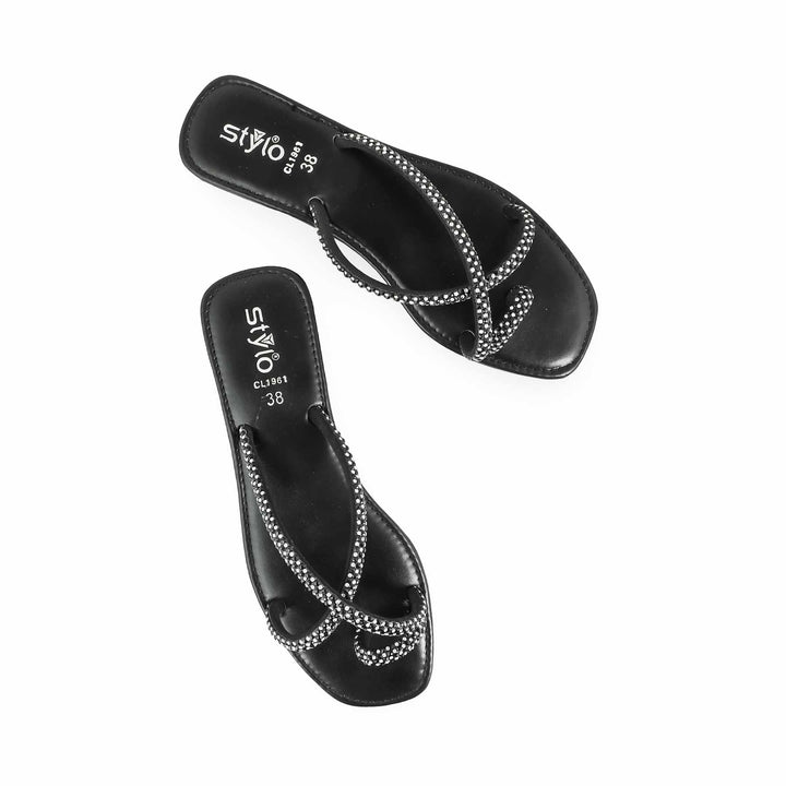 Black Casual Chappal CL1961