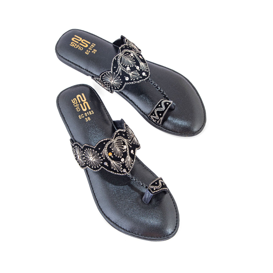 Black Ethnic Chappal EC0183