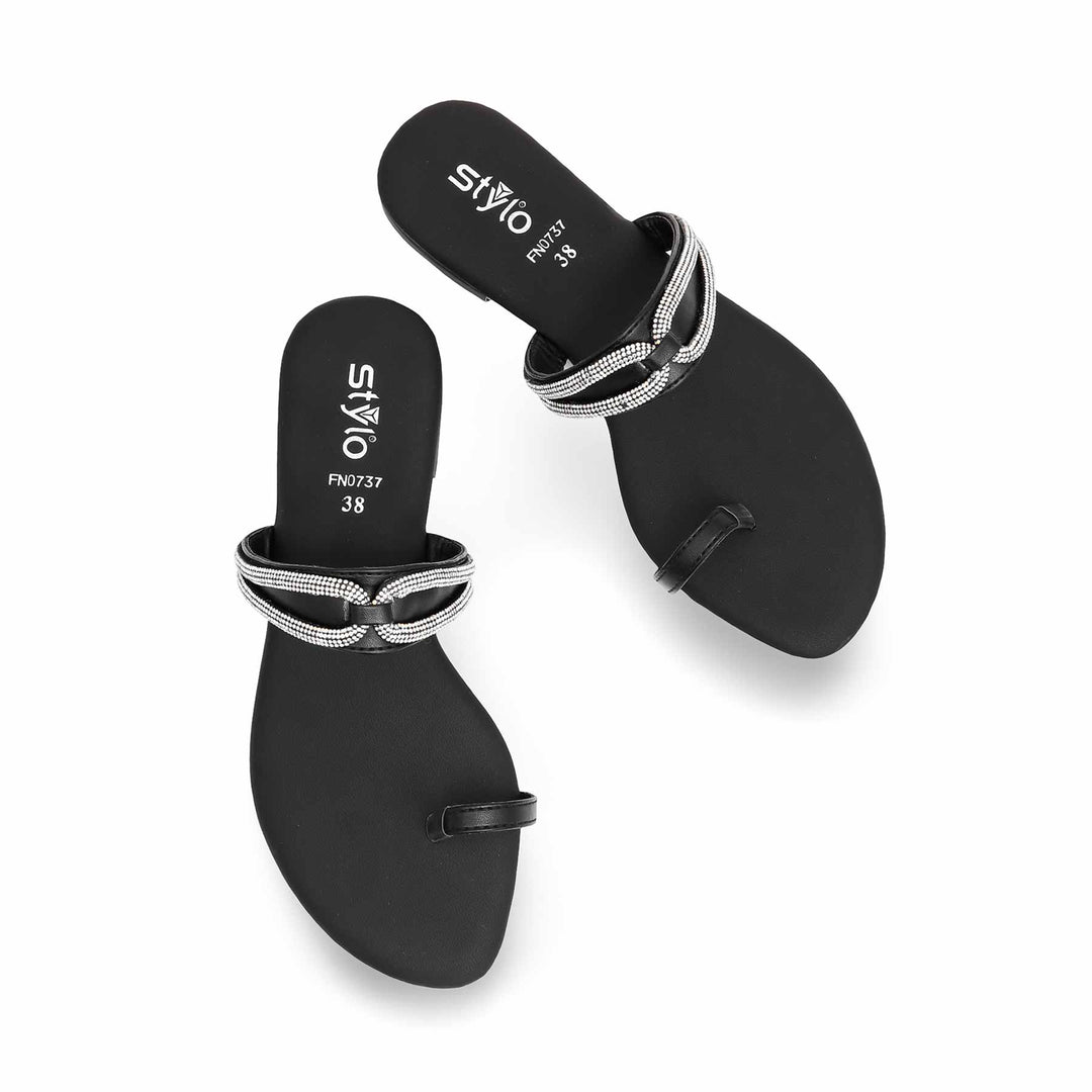 Black Fancy Chappal FN0737