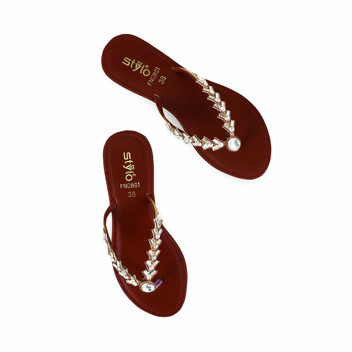 Maroon Fancy Chappal FN0801