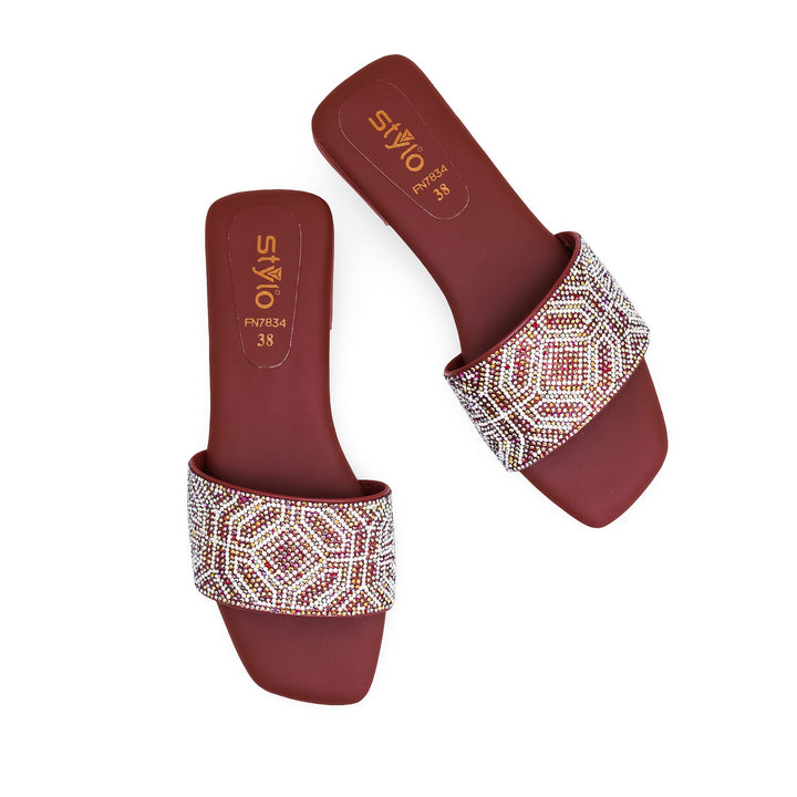 Maroon Fancy Slipper FN7834