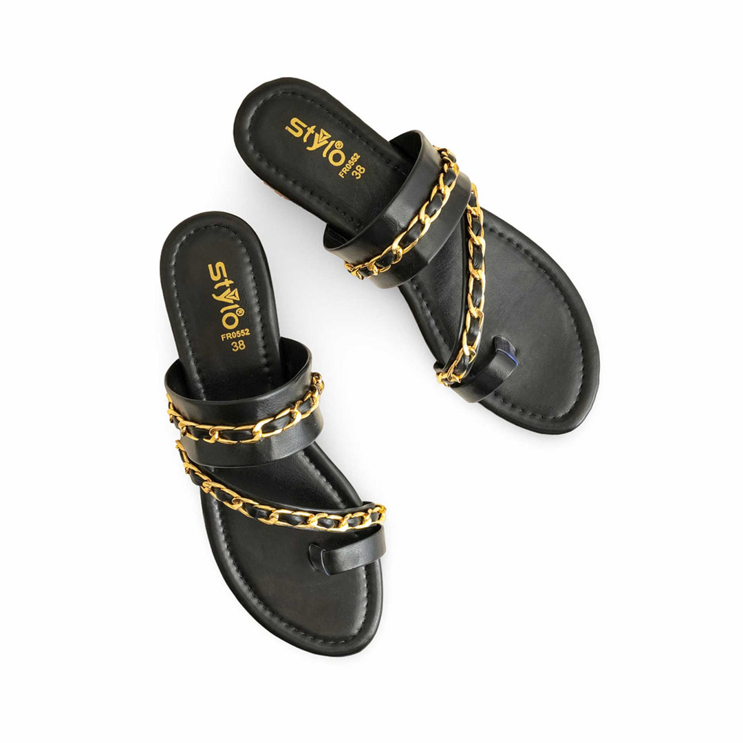 Black Formal Chappal For ladies FR0552