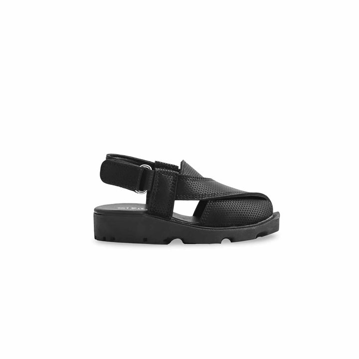 Boys Black Peshawari Chappal KD4779