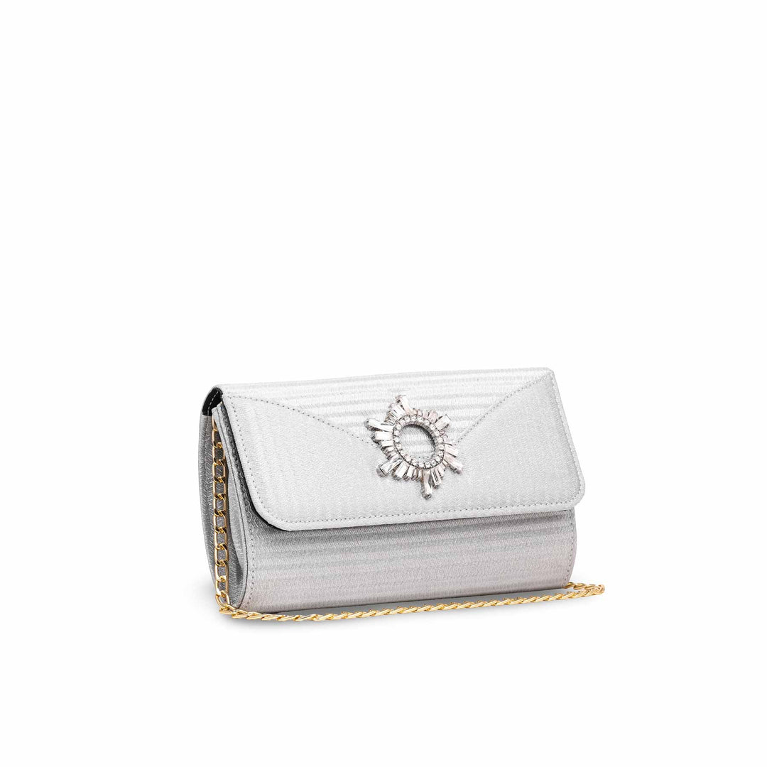 Silver Fancy Clutch P15327