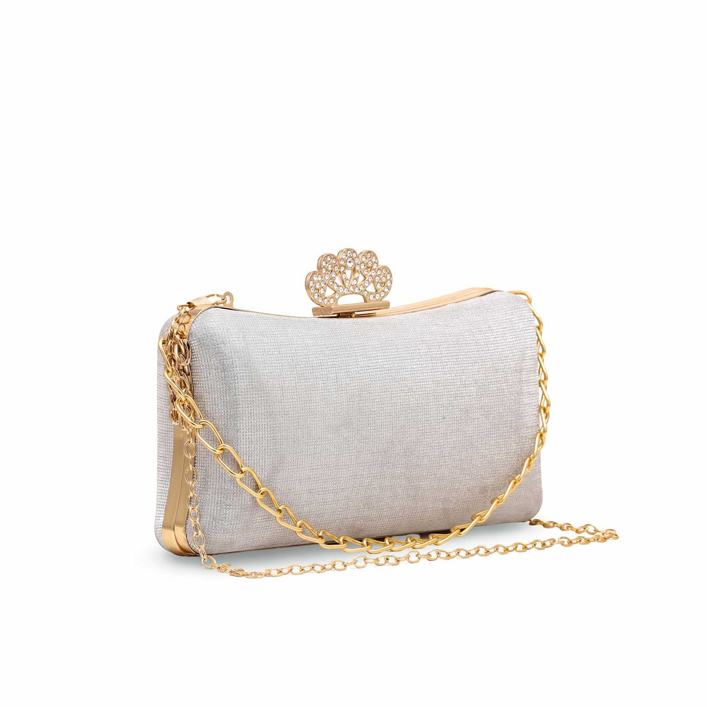 Silver Fancy Clutch P15364