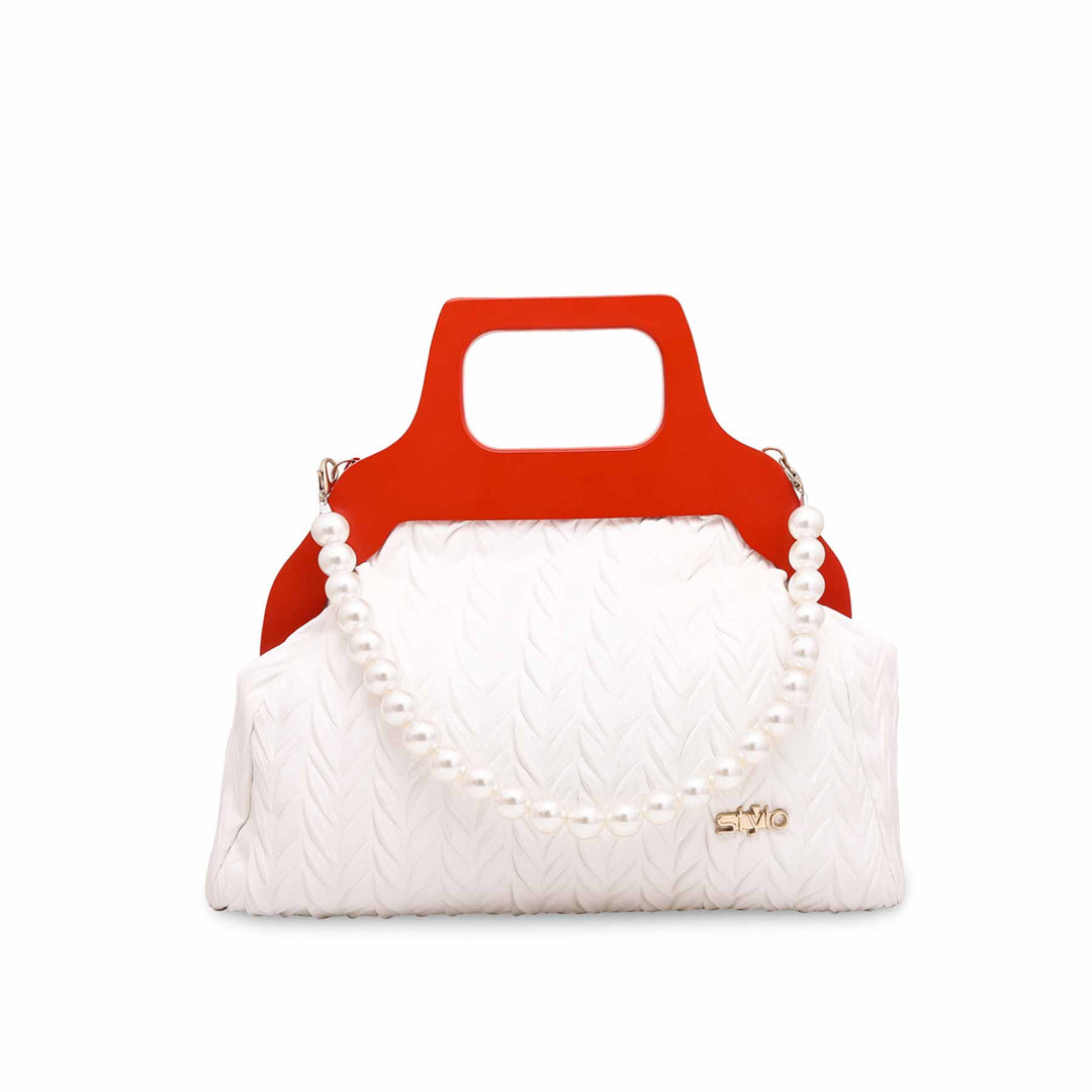 White Formal Hand Bag P36063