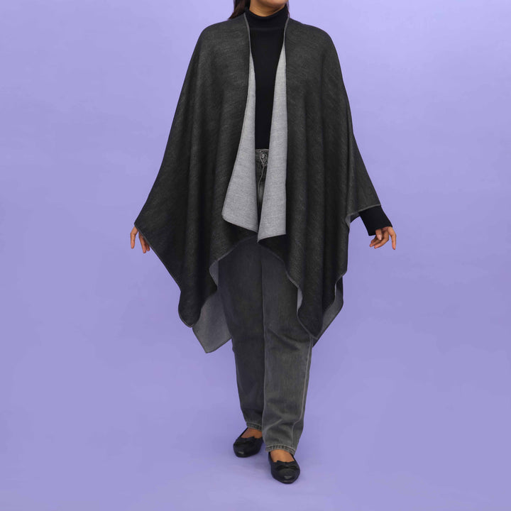 Black Winter Cape Shawl PN4717