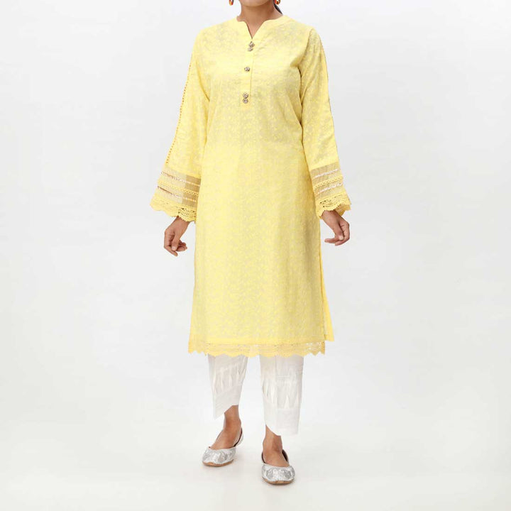 Lemon 1PC- Embroidered ChikanKari Shirt PS4074