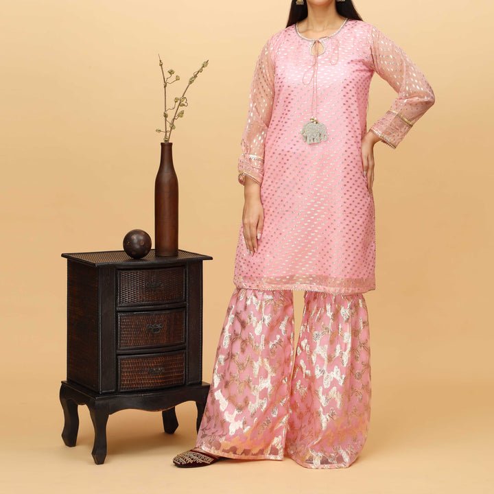 2PC- Embellished Organza Zari Suit PS4227