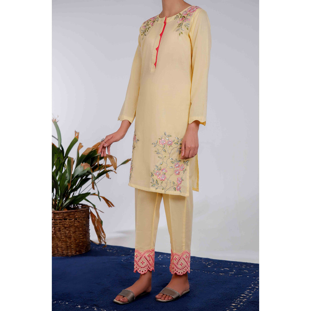 2PC- Embroidered Cambric Suit PS4329