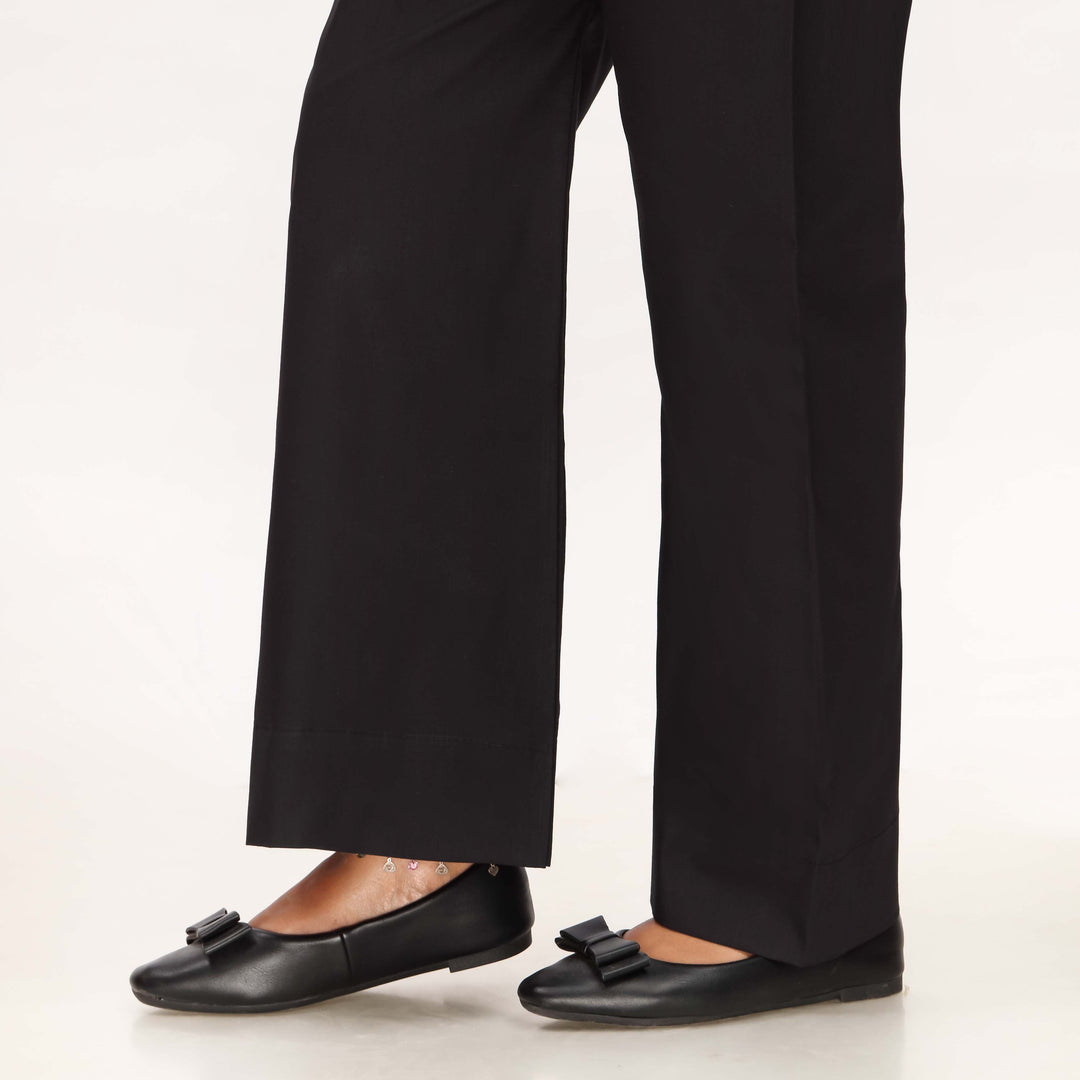 Black Striaght Fit Cambric Plain Trouser PS4596