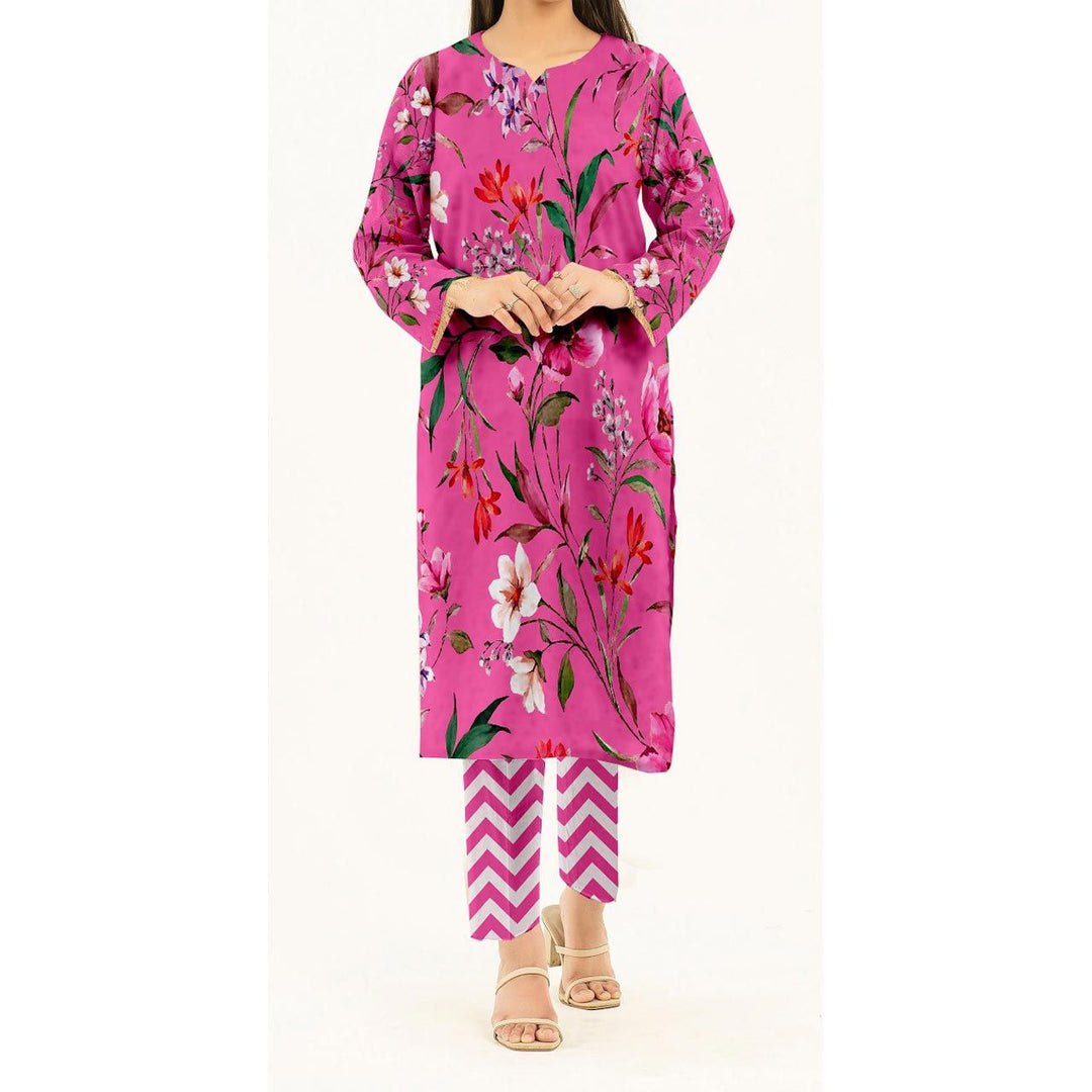 2PC-Digital Printed Cambric Suit PS9443