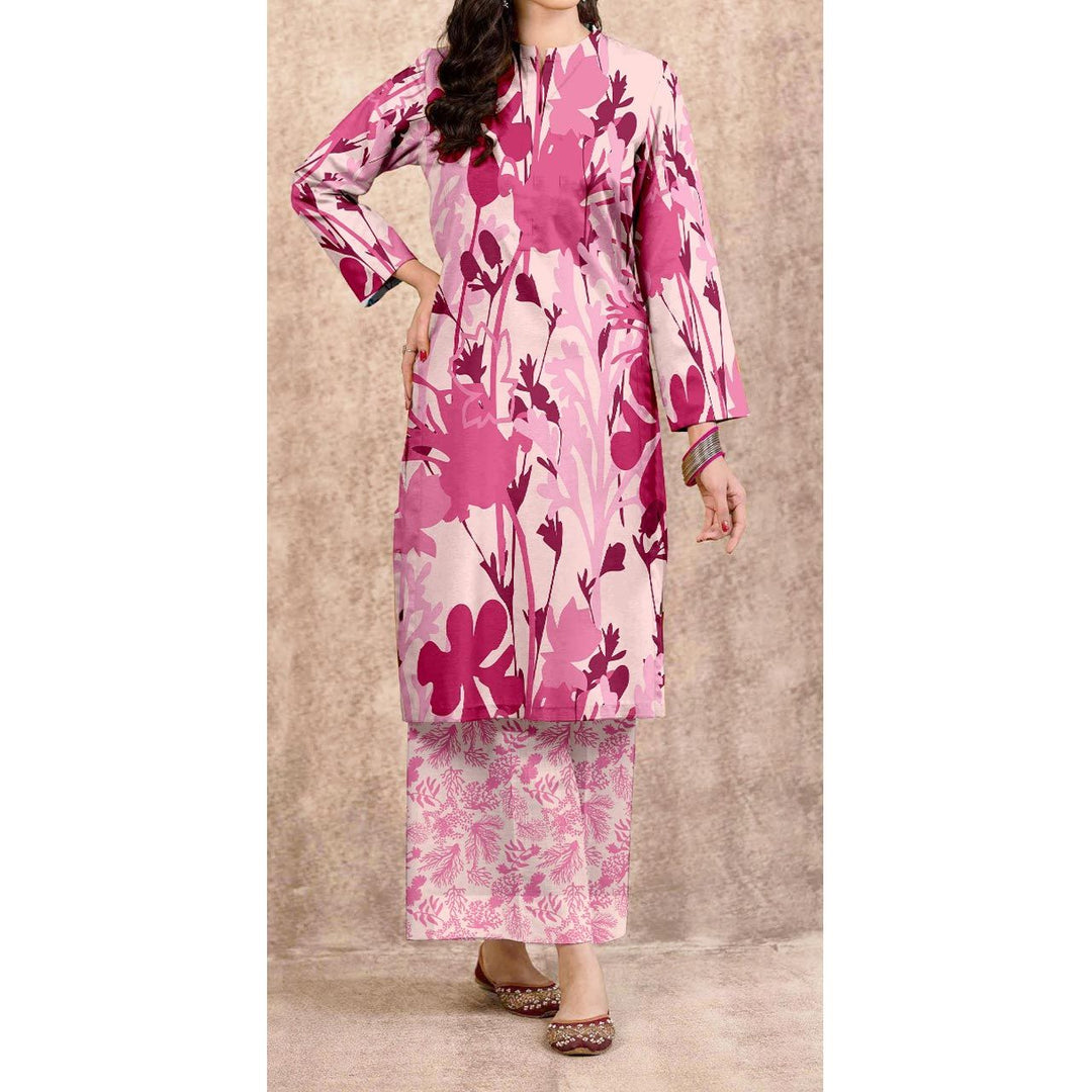 2PC-Digital Printed Cambric Suit PS9447