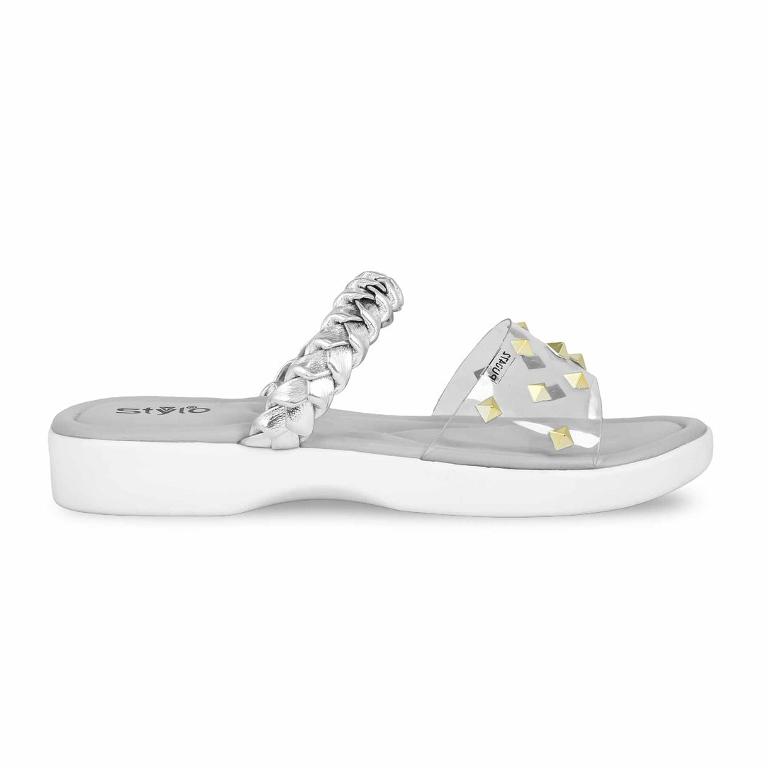 Silver Formal Slipper PU0472