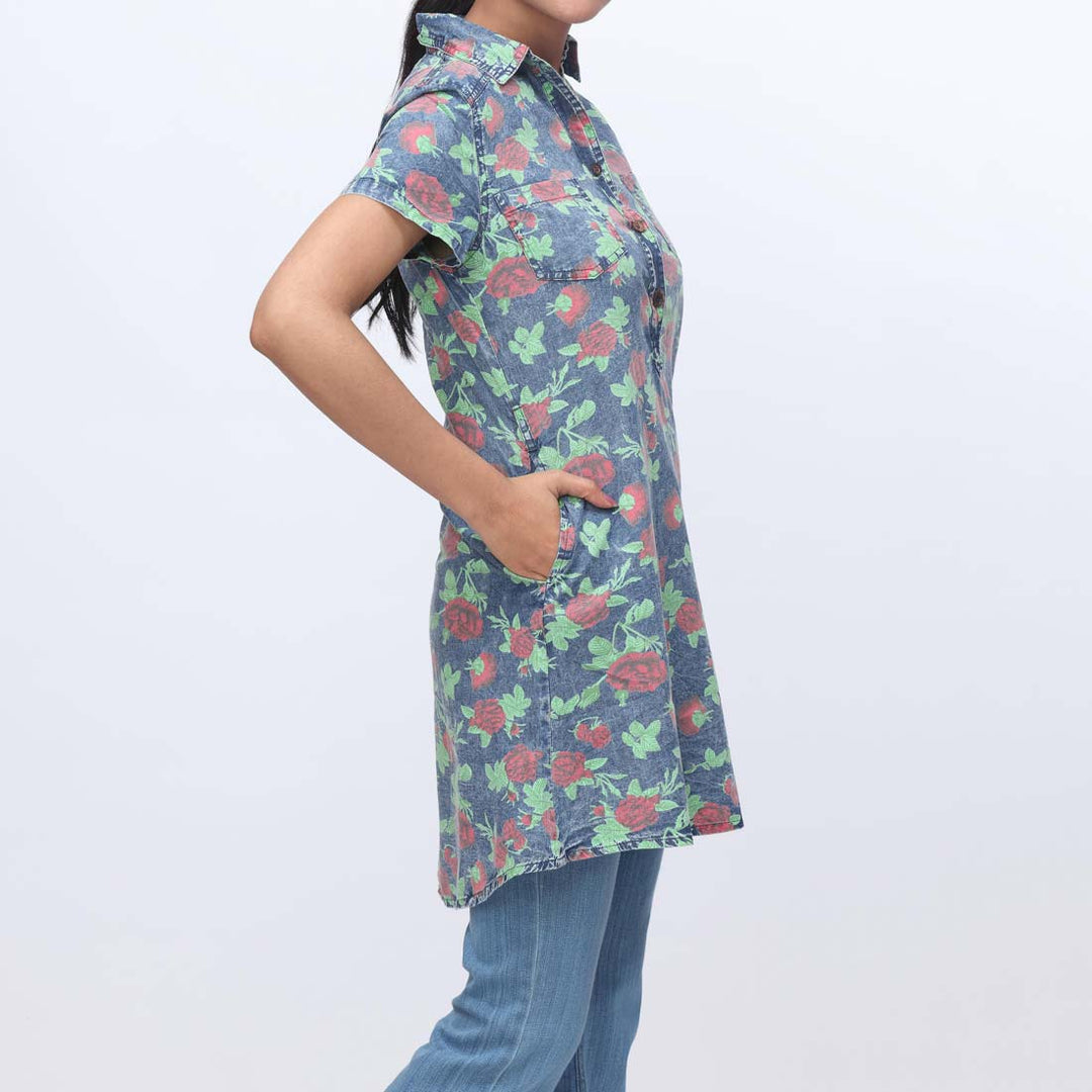 Denim Floral Shirt PW3963