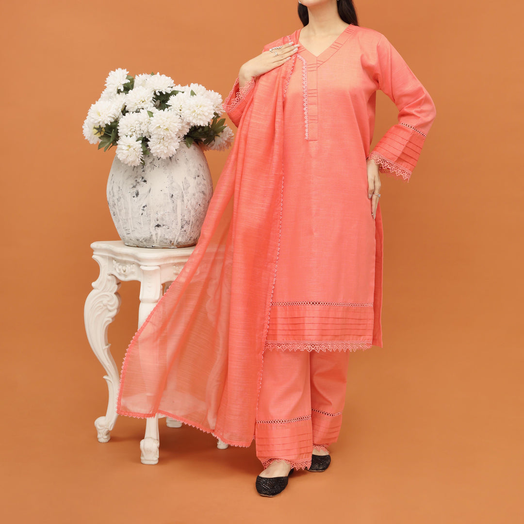 3PC- Embellished Khaddar Suit PW4049