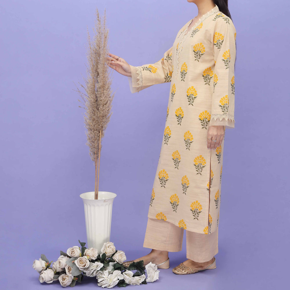 2PC- Printed Khaddar Suit PW4076