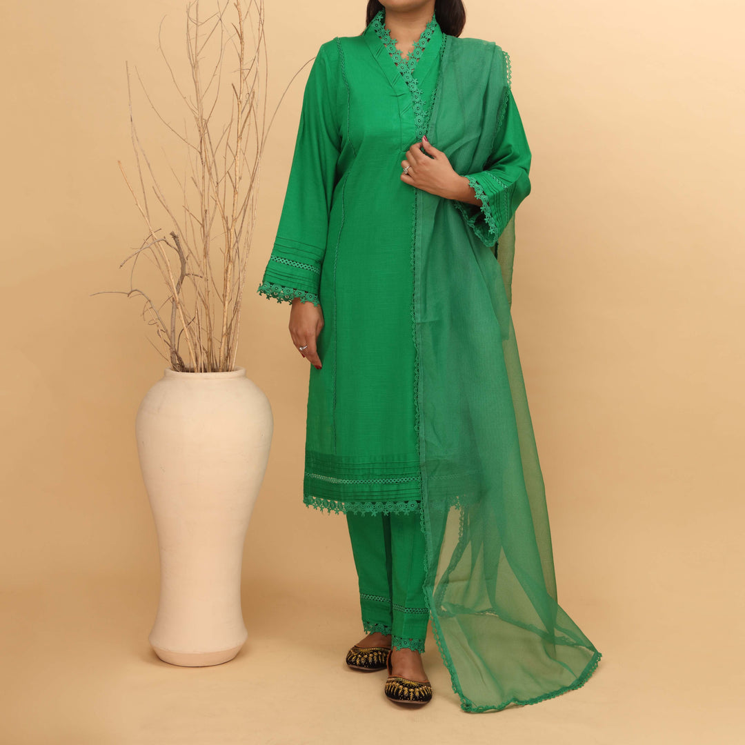 3PC- Embellished Khaddar Suit PW4112