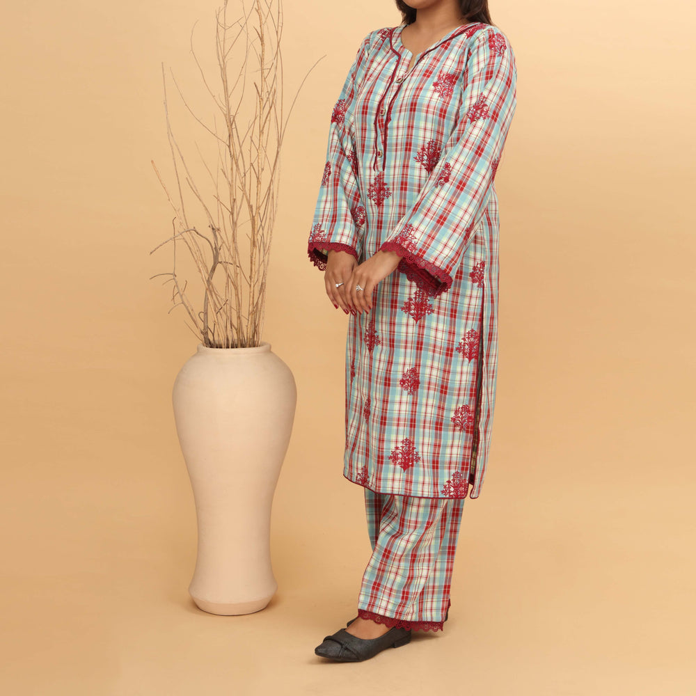 2PC- Printed Khaddar Co-ord Set PW4115