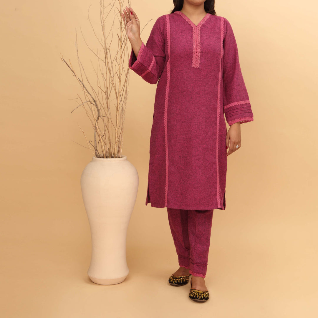 2PC- Printed Khaddar Co-ord Set PW4130