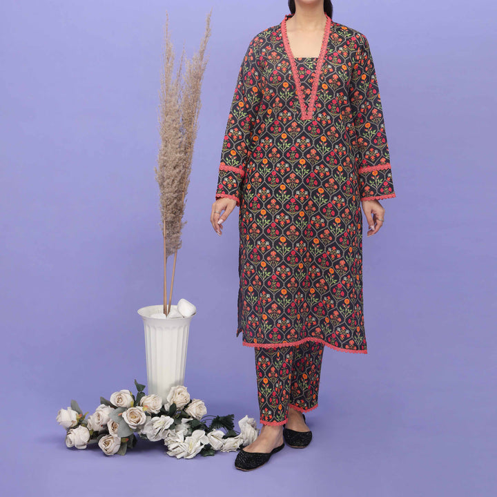 2PC- Printed Khaddar Suit PW4142