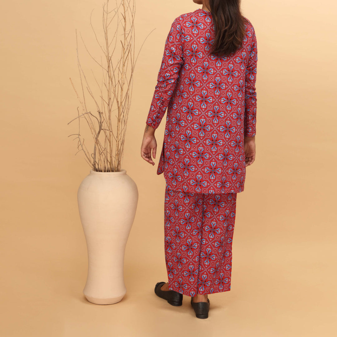 2PC- Printed Khaddar Co-ord Set PW4165