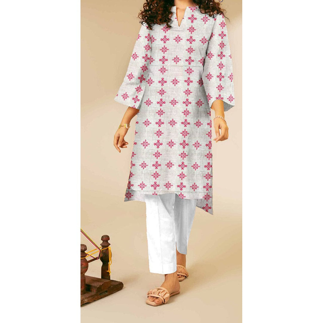 1 PC- Unstitched Printed Slub Khaddar Shirt PW4364