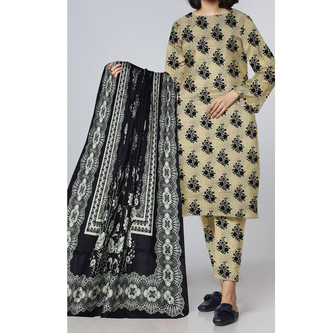 3PC- Unstitched Digital Printed Bana Doriya Suit PW4381