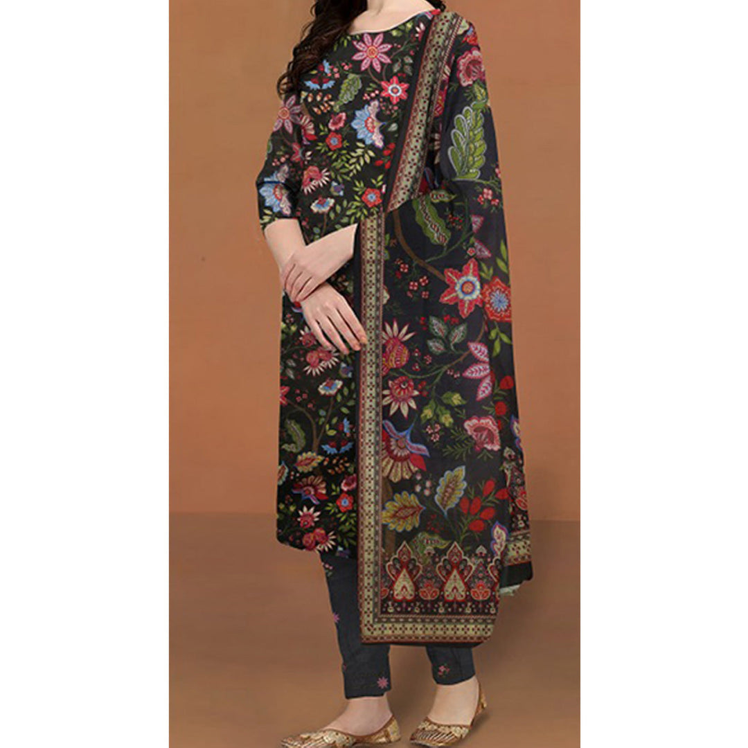 3PC- Unstitched Digital Printed Khaddar Suit PW4440