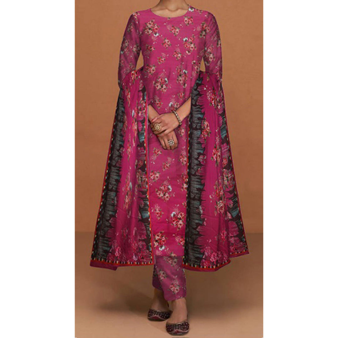 3PC- Unstitched Digital Printed Khaddar Suit PW4451