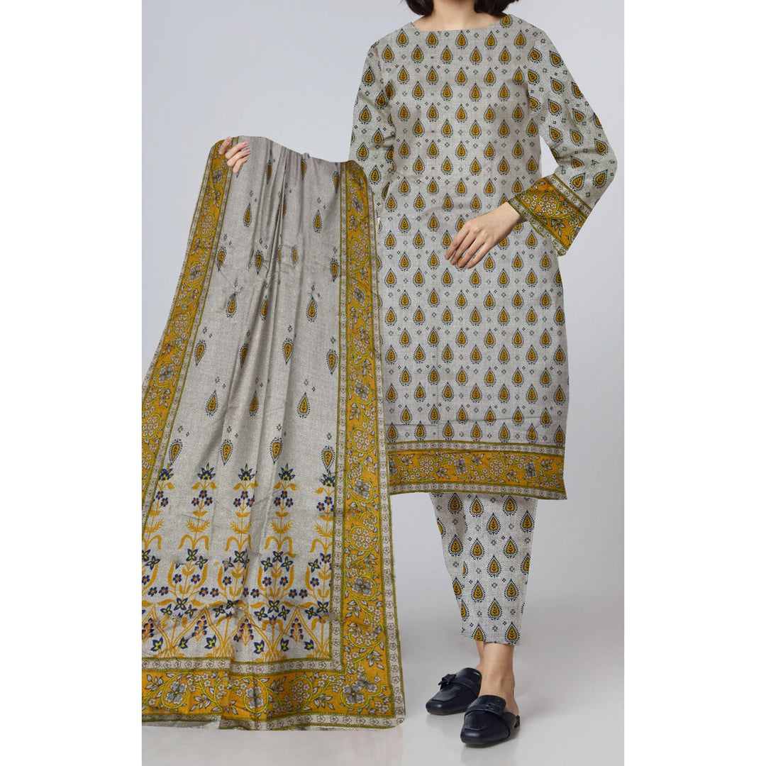 3PC- Unstitched Digital Printed Dhanak Suit PW4498