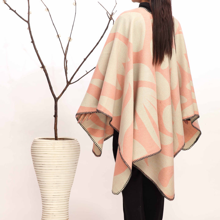 Peach Winter Cape Shawl PW4941