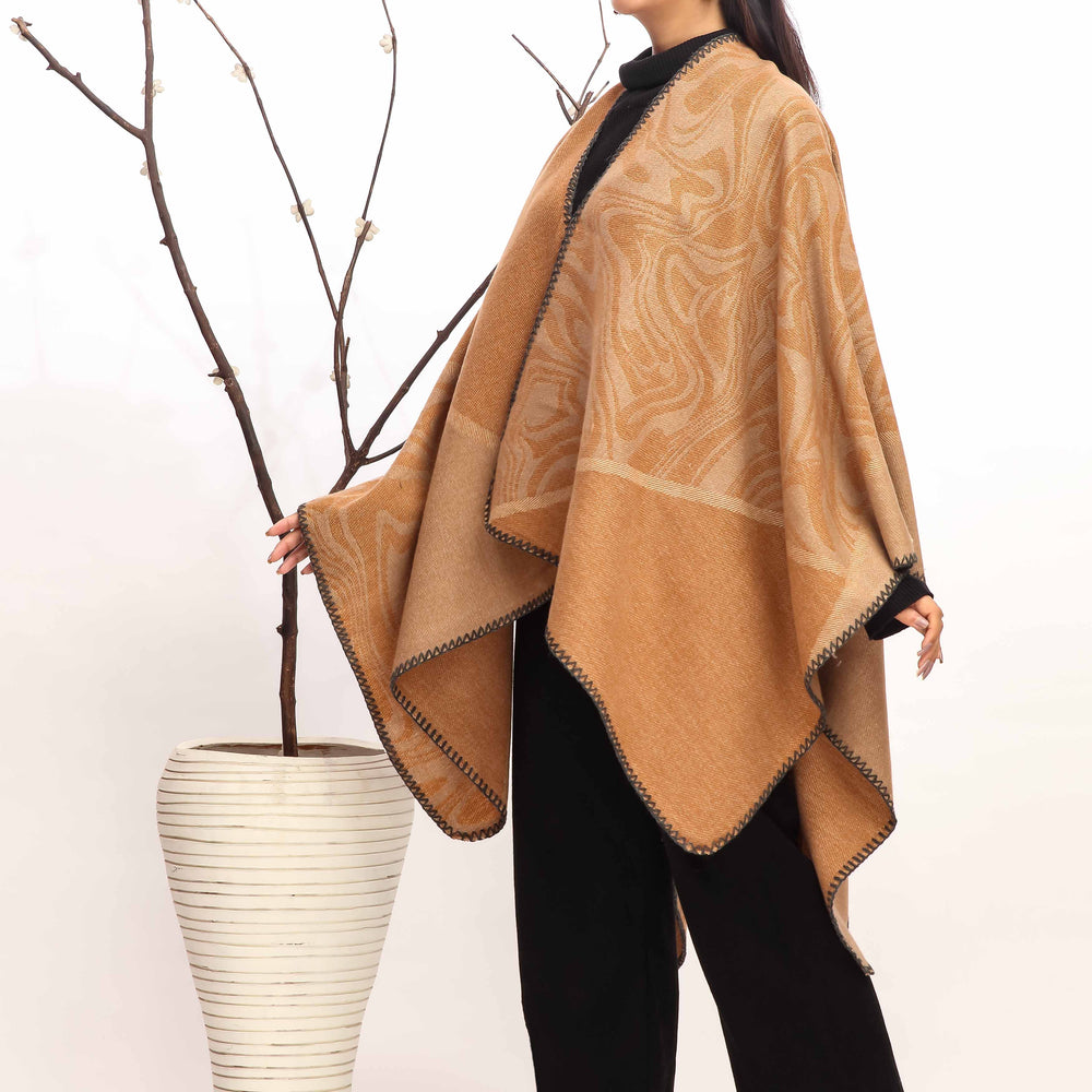 Orange Winter Cape Shawl PW4972