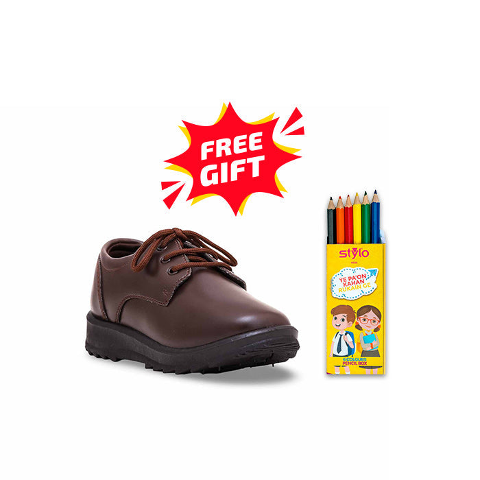 Boys Brown School Shoes  SK1063