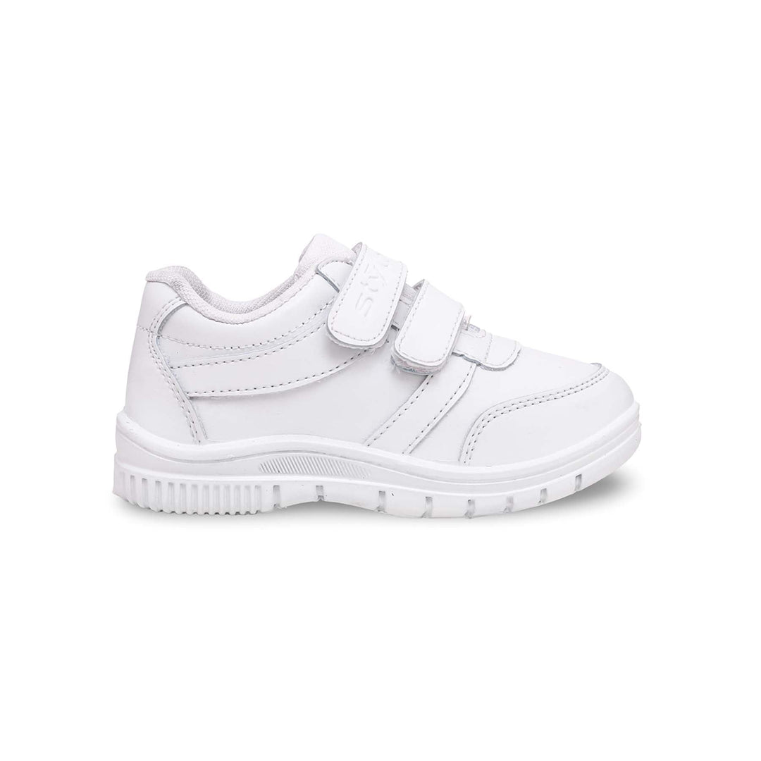 Boys White School Shoes SK1072