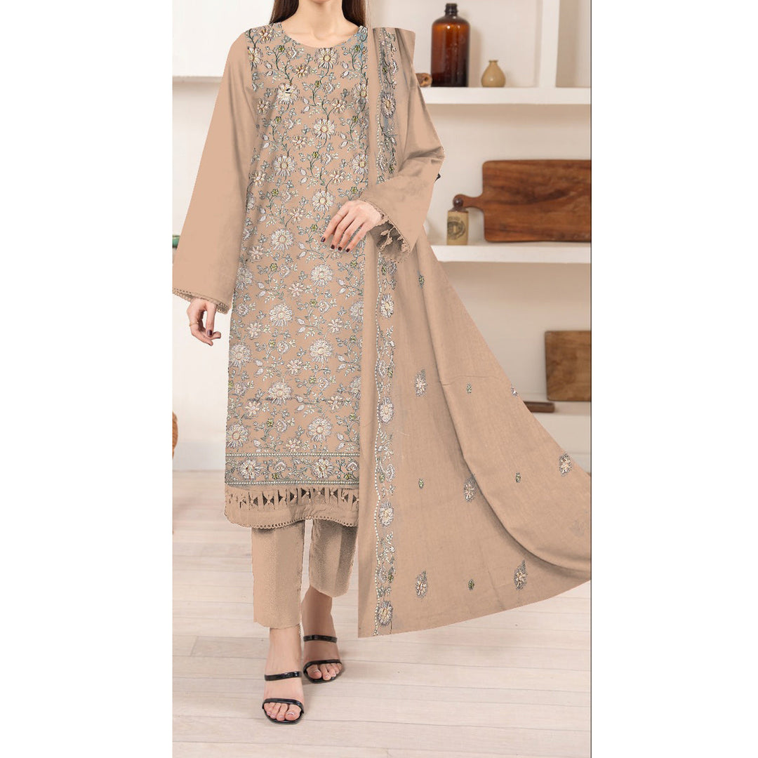 3PC- Unstitched Embroidered Lawn Suit US5181