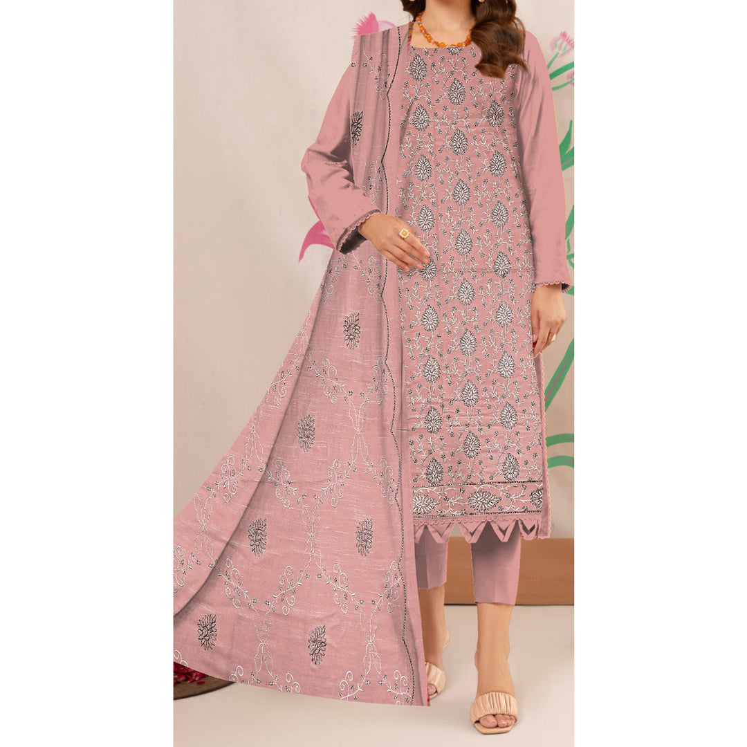 3PC- Unstitched Embroidered Lawn Suit US5243