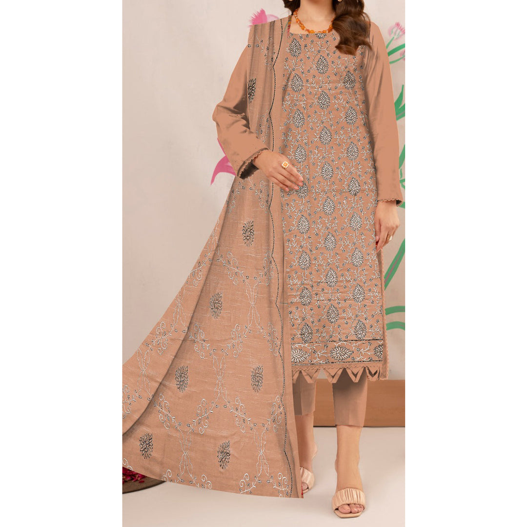 3PC- Unstitched Embroidered Lawn Suit US5245