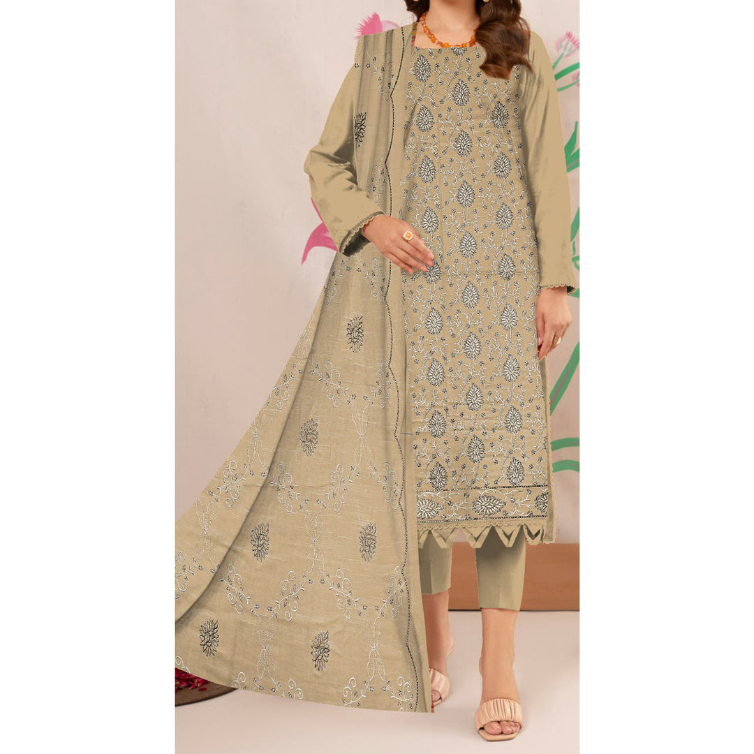 3PC- Unstitched Embroidered Lawn Suit US5248