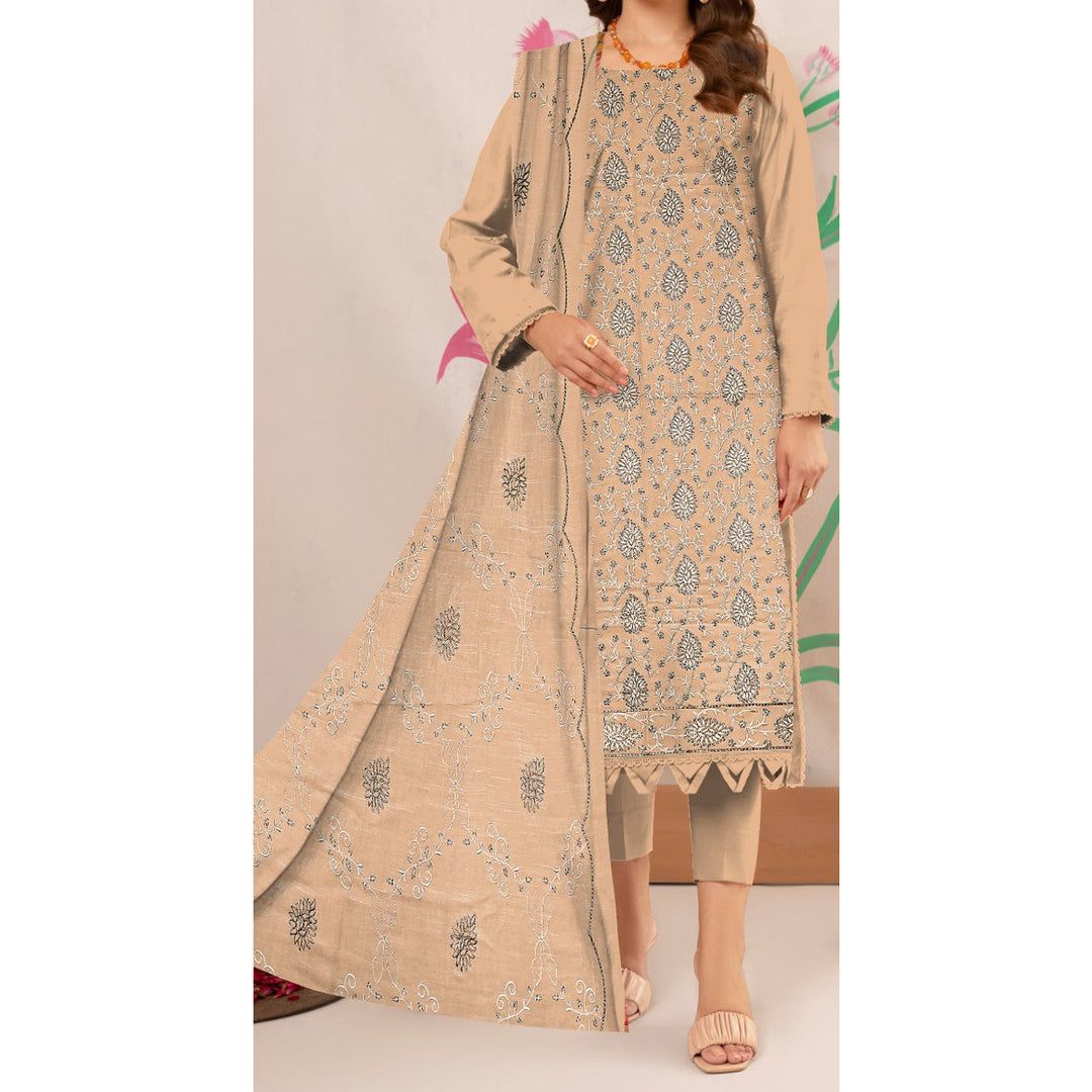 3PC- Unstitched Embroidered Lawn Suit US5250