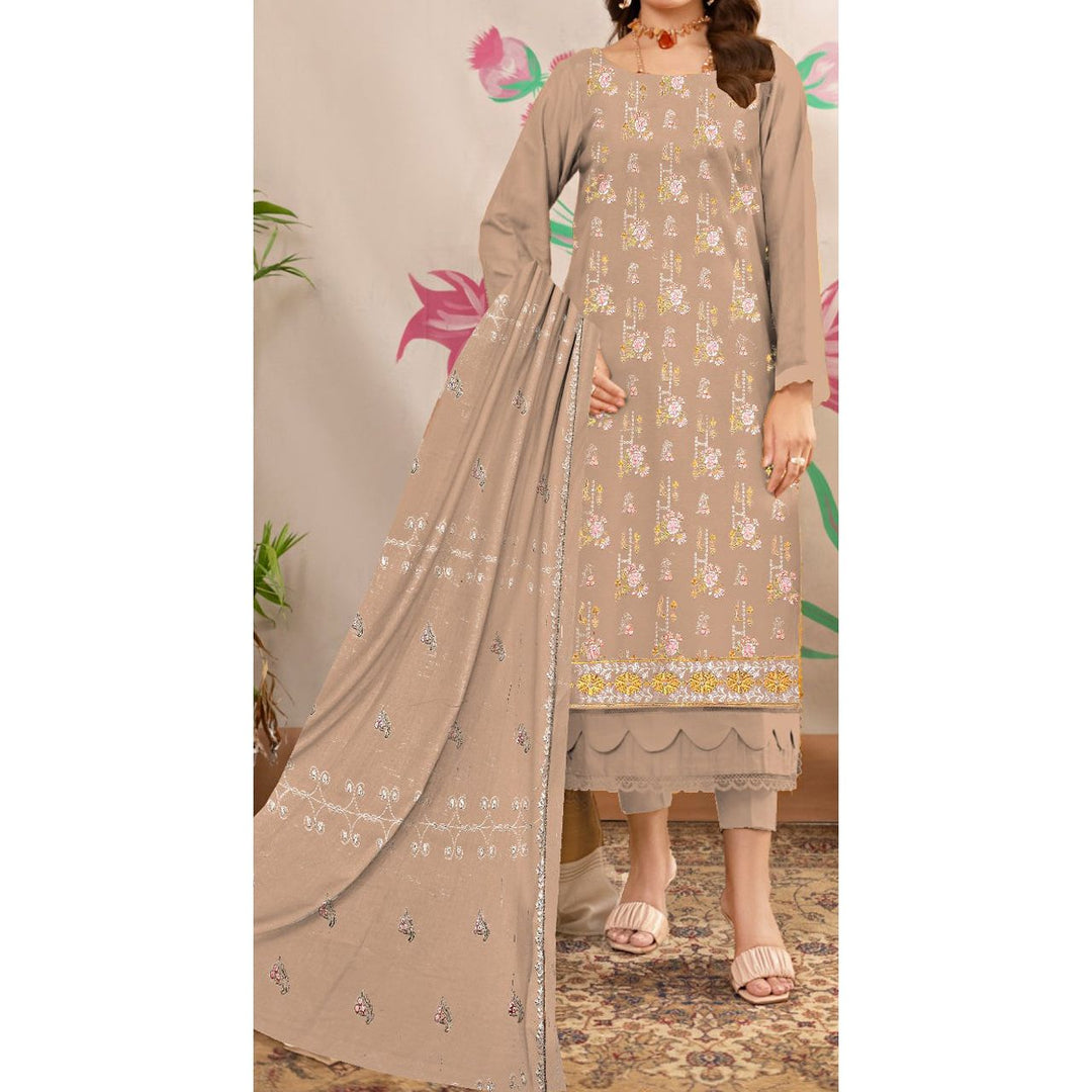 3PC- Unstitched Embroidered Lawn Suit US5244