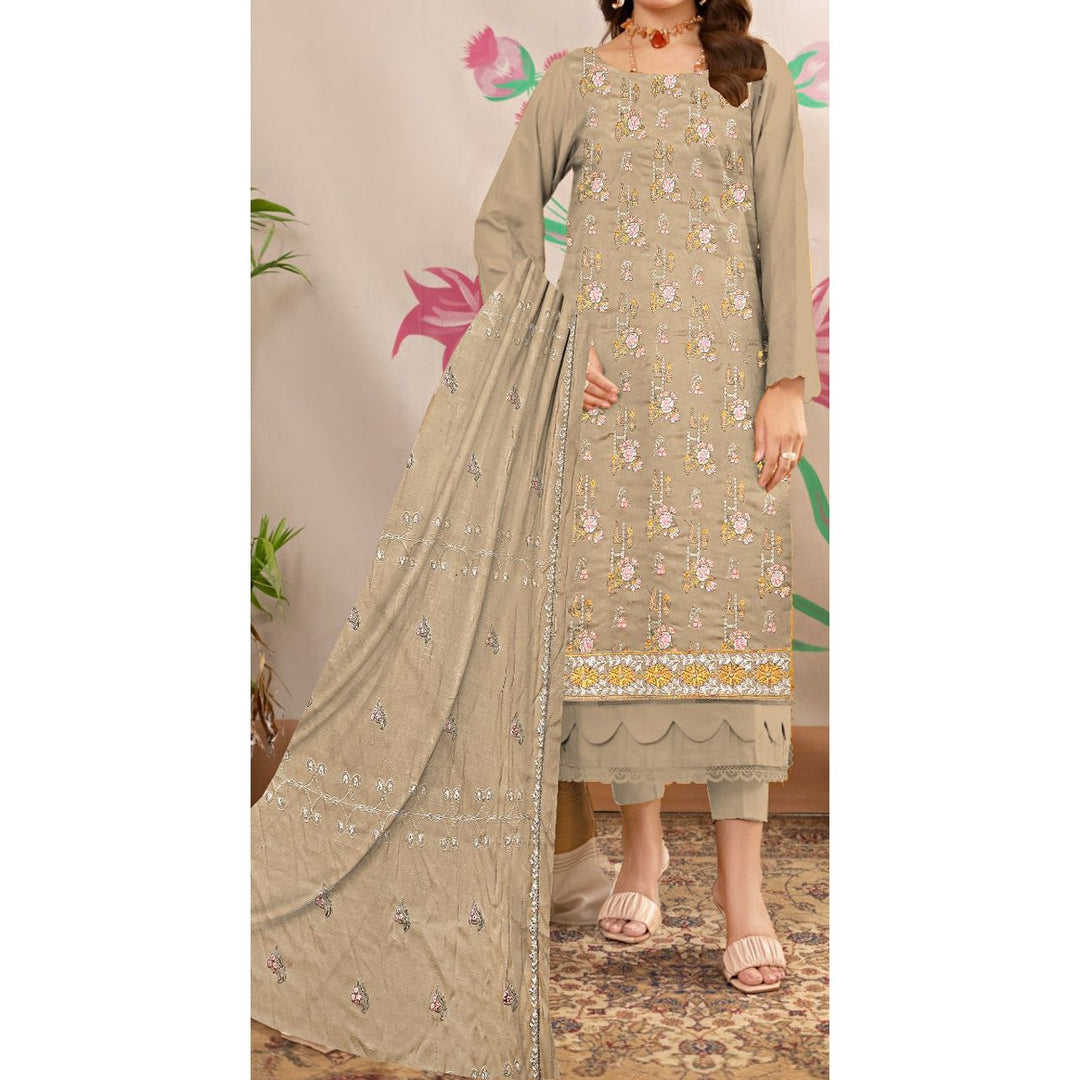 3PC- Unstitched Embroidered Lawn Suit US5247