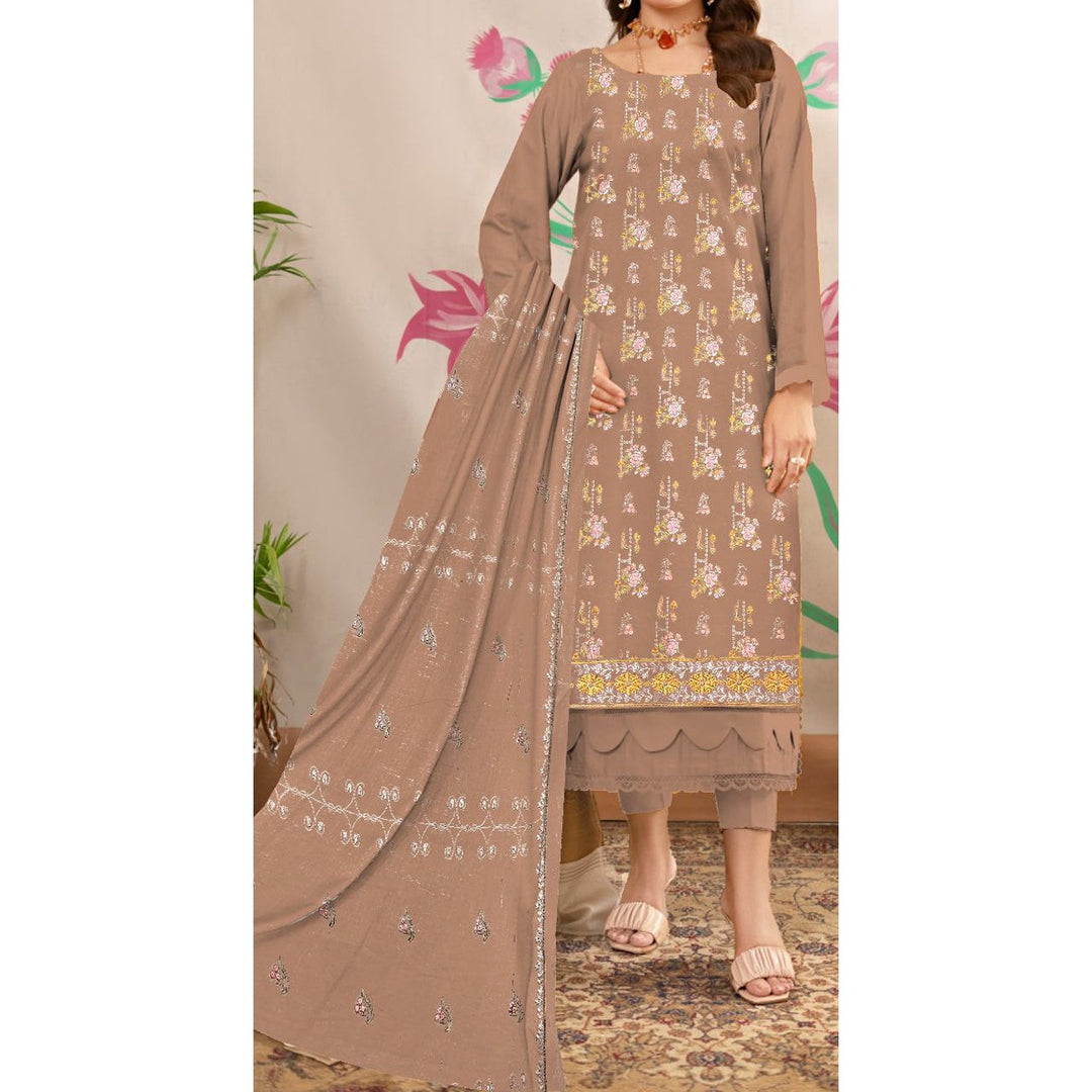 3PC- Unstitched Embroidered Lawn Suit US5250