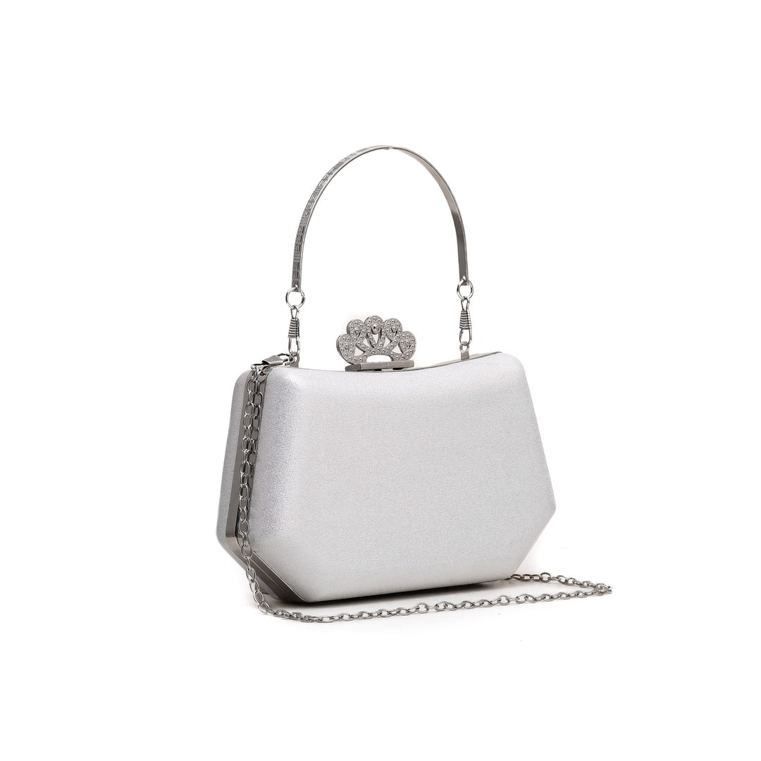 Silver Fancy Clutch P15369