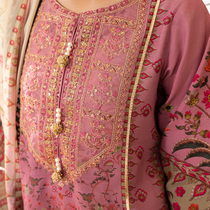 2PC- Embroidered Raw Silk Suit PW3062