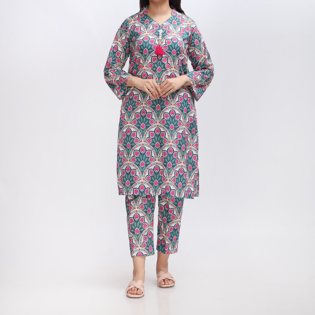 2PC- Printed Cambric Shirt & Trouser PS3122