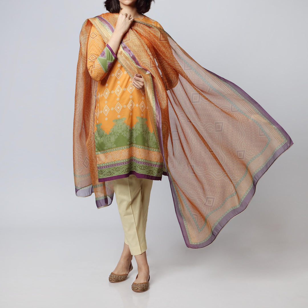 2PC- Digital Printed Lawn Shirt With Dupatta PS3148