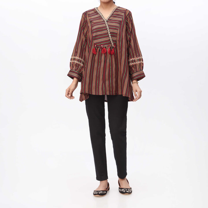 1PC- Embroidered Khadi Net Shirt PS3209